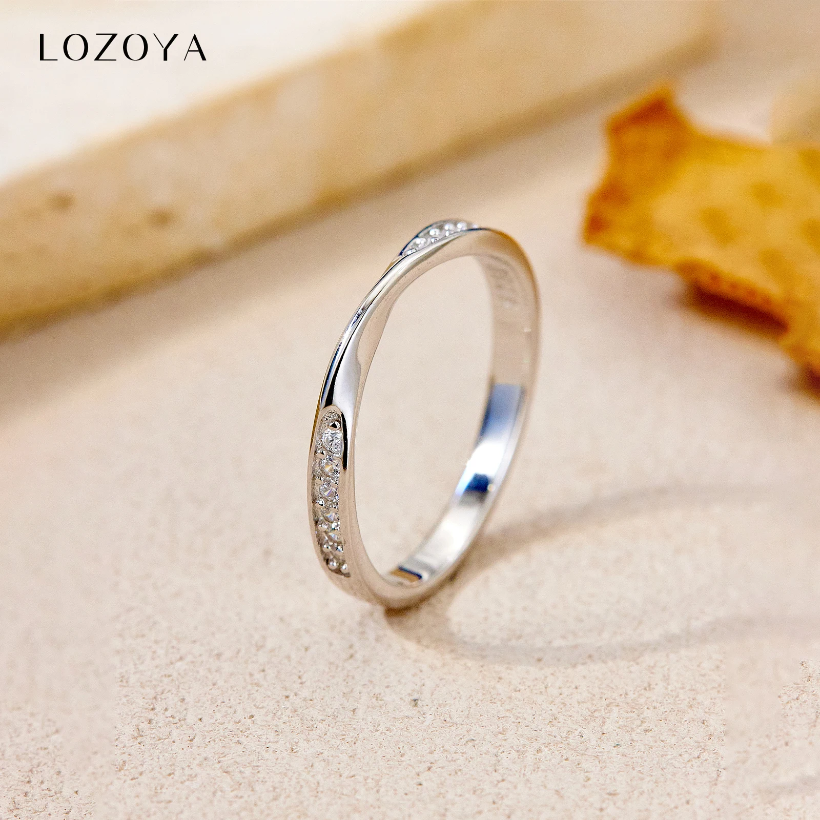 

LOZOYA 925 Sterling Silver Gold Plated Twist Ring CZ Zircon Dainty New Luxury Jewelry for Casual Party Daily Wear