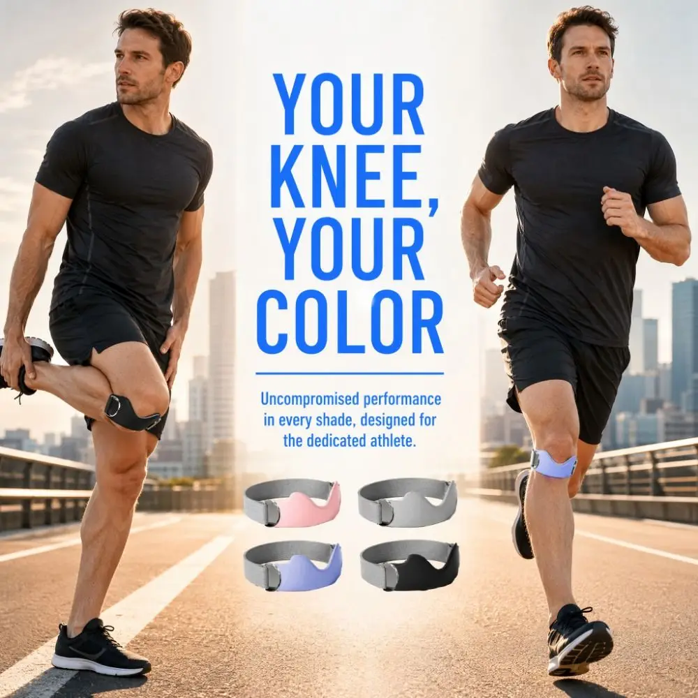 Professional Silicone Knee Brace Breathable Non Slip Patella Stabilizer Anti-Slip Absorbing Prevent Patella Knee Strap Hiking