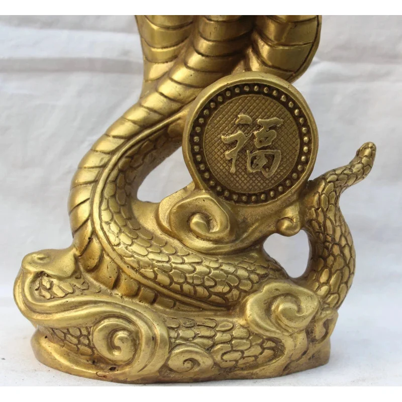 Chinese Feng shui Fu Brass Statue, Wealth, Year of the Zodiac, Snakeye, house decoration, Metal Crafts image 4