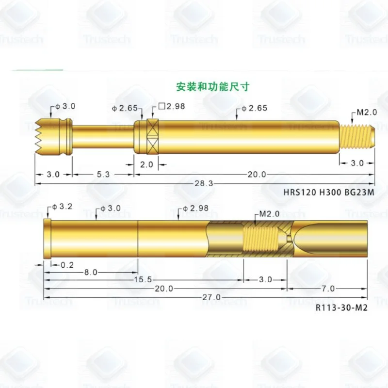 Original 10PCS HRS120 H300 BG23MY High Current Probes with 24A Test Probes R113-30-M2 Current Plug Set