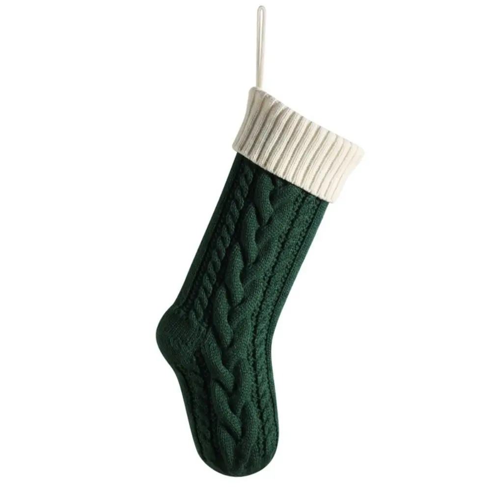 Knitted Christmas Stocking Sack Winter Multi-purpose Christmas Gift Bag Santa Claus Large Capacity Christmas Tree Decor Home