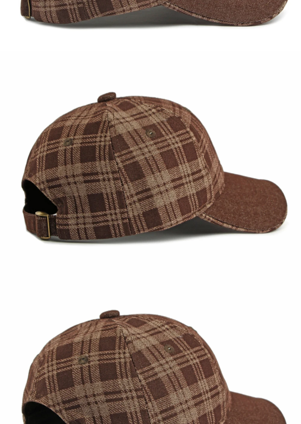 HT5084 Frühling Herbst Baseballkappen für Männer Frauen Karierte Verstellbare Snapback-Kappe Sonnenhut Unisex 6-Panel Denim Baseballmütze – Detail 11