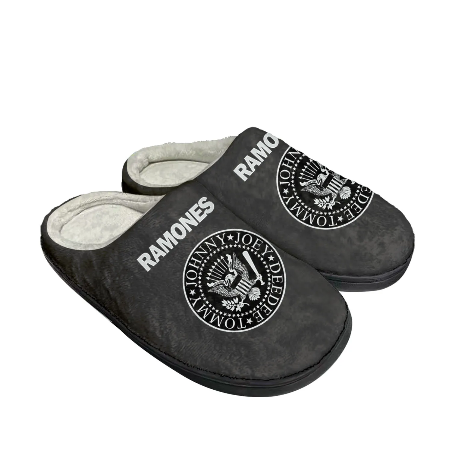 Ramone Eagle Punk Rock Band Chinelos personalizados para homens e mulheres, casa, algodão, luxuoso, quarto, manter sapatos quentes, chinelo térmico, moda, casa