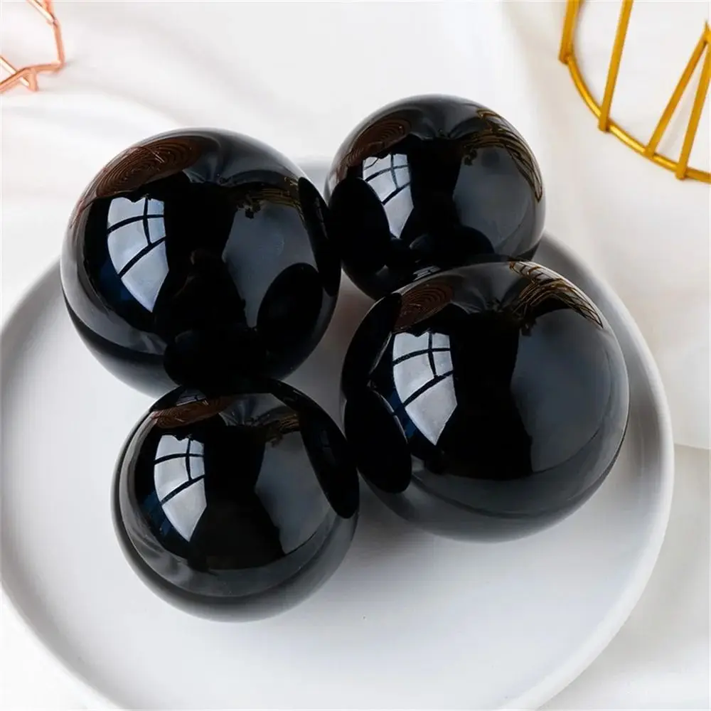 Home Decor Round Black Obsidian Sphere Large Exquisite Feng Shui Sphere 20/30/40/50mm Crystal Ball Bedroom