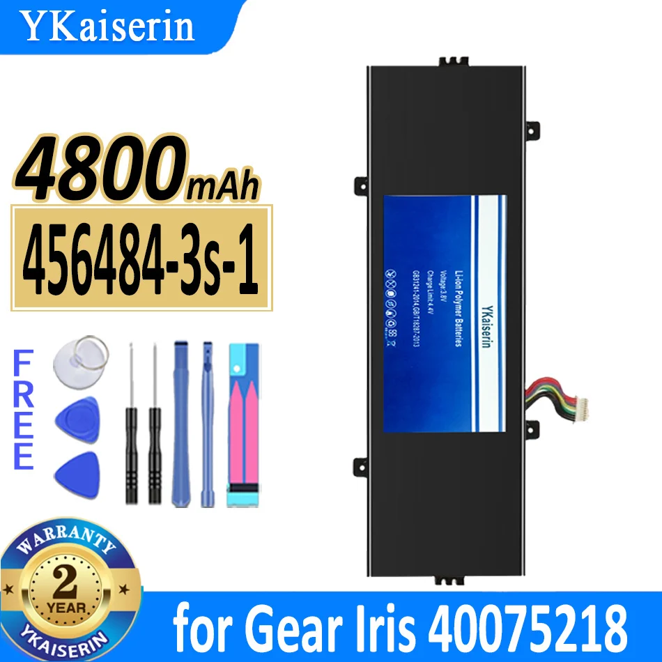 

4800mAh YKaiserin Battery 456484-3S 456484-3S-1 Battery for Gear Iris 40075218 Notebook Tablet Bateria