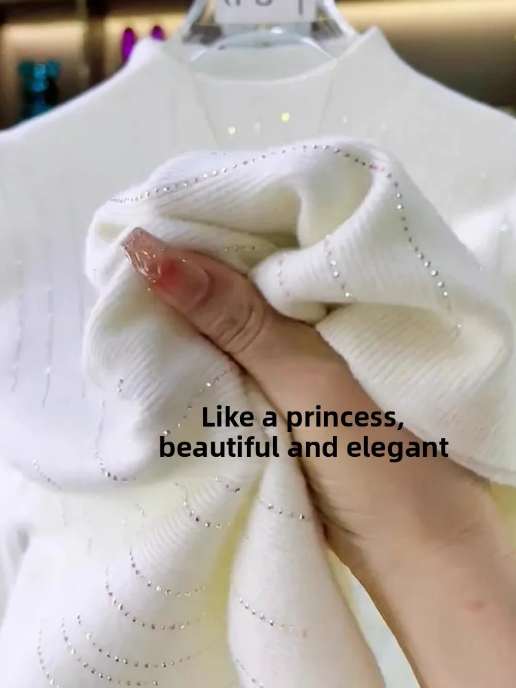 เสื้อไหมพรมสีพื้นเรียบง่าย แขนยาว สไตล์ลำลอง ใส่เป็นเสื้อตัวในได้ เหมาะกับผู้หญิง แฟชั่นฤดูใบไม้ร่วง ดีไซน์ใหม่ คอกลม ผ้าถัก...