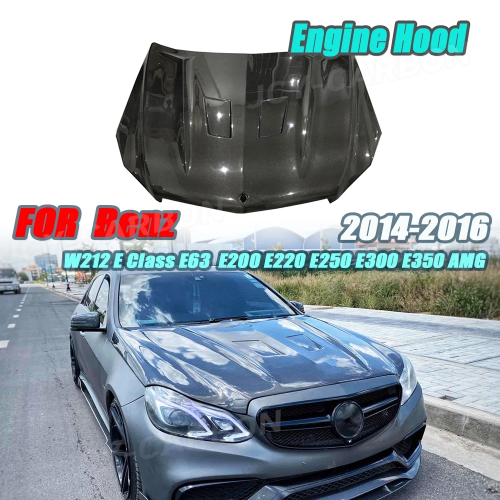 

Carbon fiber Front Bonnet Engine Hood For Mercedes Benz W212 E Class E63 E200 E220 E250 E300 E350 AMG 2014 2015 2016