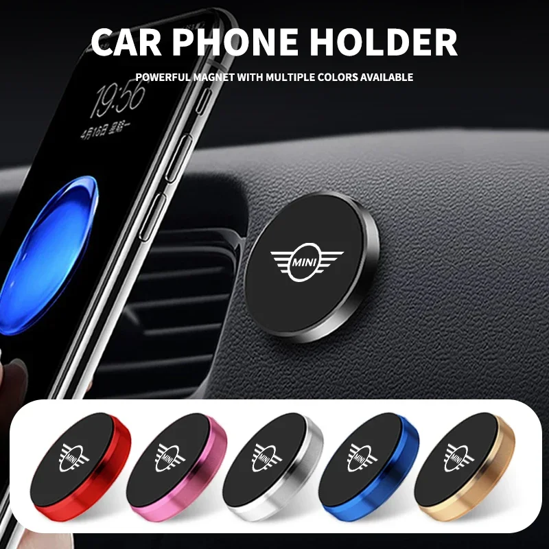 Round Car Phone Holder Magnetic Magnet Phone Air Vent Mount For BMW MINI Cooper One S Countryman Clubman JCW R50 R55 R56 R60 R61