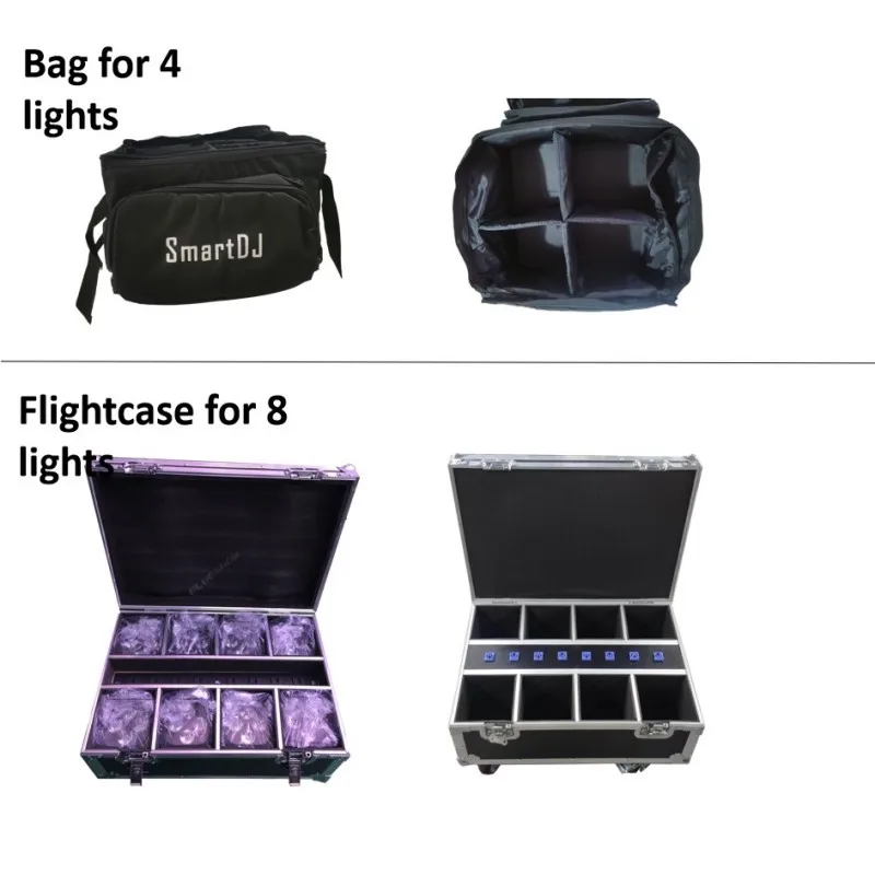 Wireless Battery Par LED 6x18W RGBWAUV 6IN1 with Flightcase Remote Portable Par LED Stage