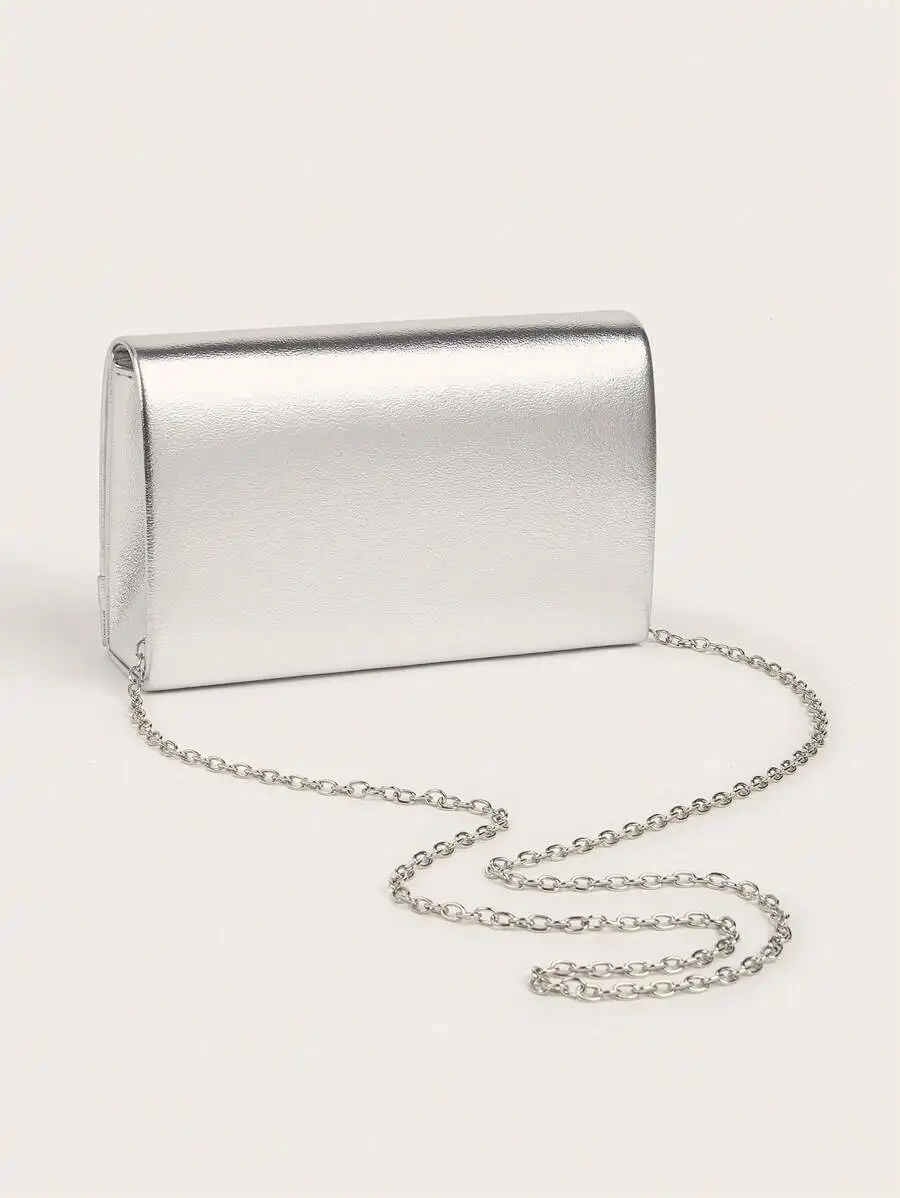 

Retro Solid Color Waterproof Mini Clutch Bag With Chain Strap For Women Party Wedding Formal Event