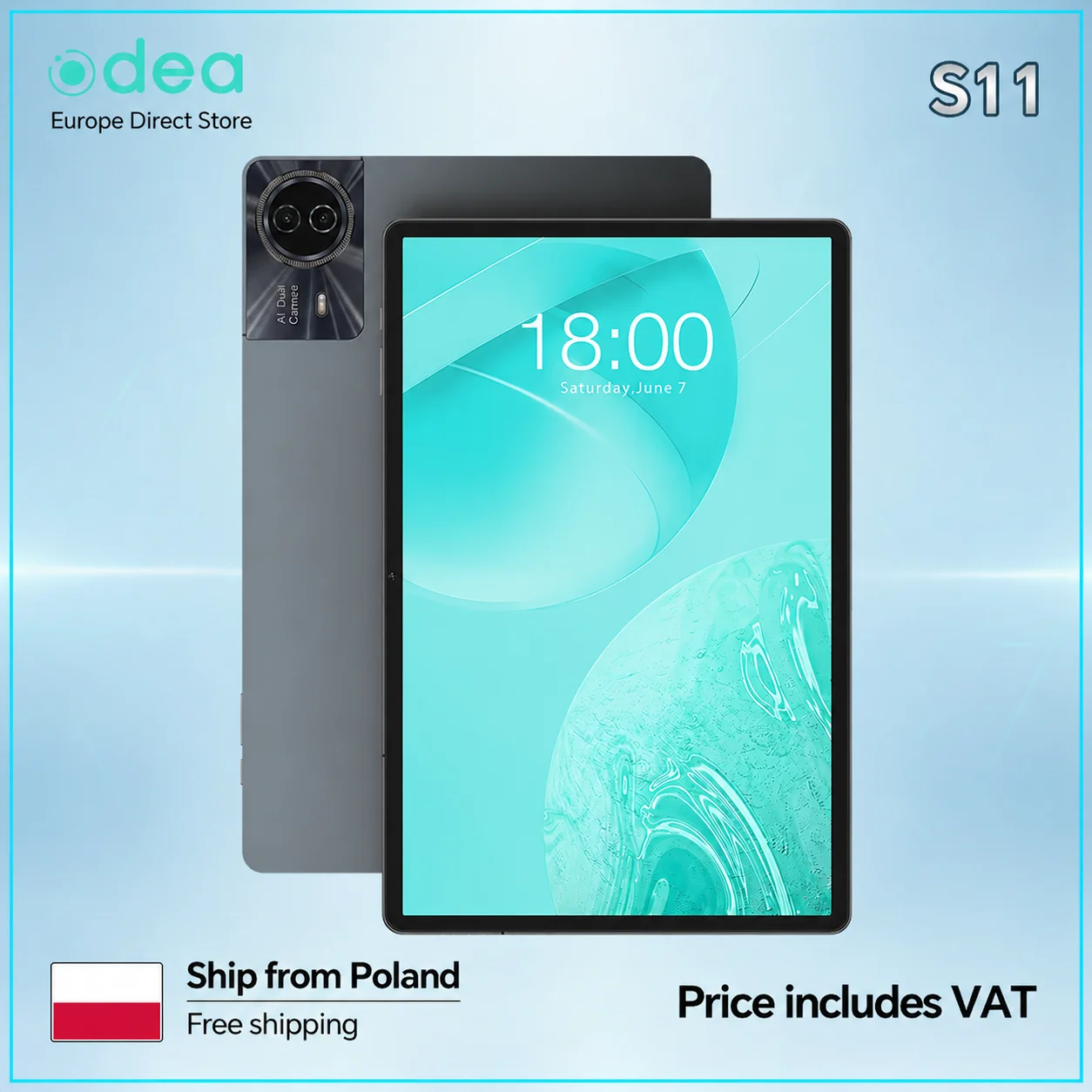 ODEA S11 Tablet 16GB(6GB+10GB) RAM 256GB ROM 11 Zoll 1920x1200 IPS T606 8-Kern Android 14 8000mAh Type-C GPS 4G LTE von Teclast