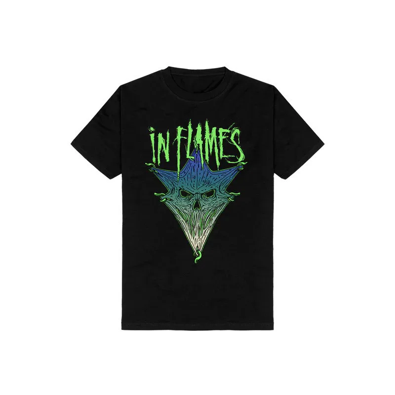 In Flames - Loose Retro Men's Pure Cotton Short-Sleeved T-Shirt for Summer in Swedish Melodic Metal Rock Style
