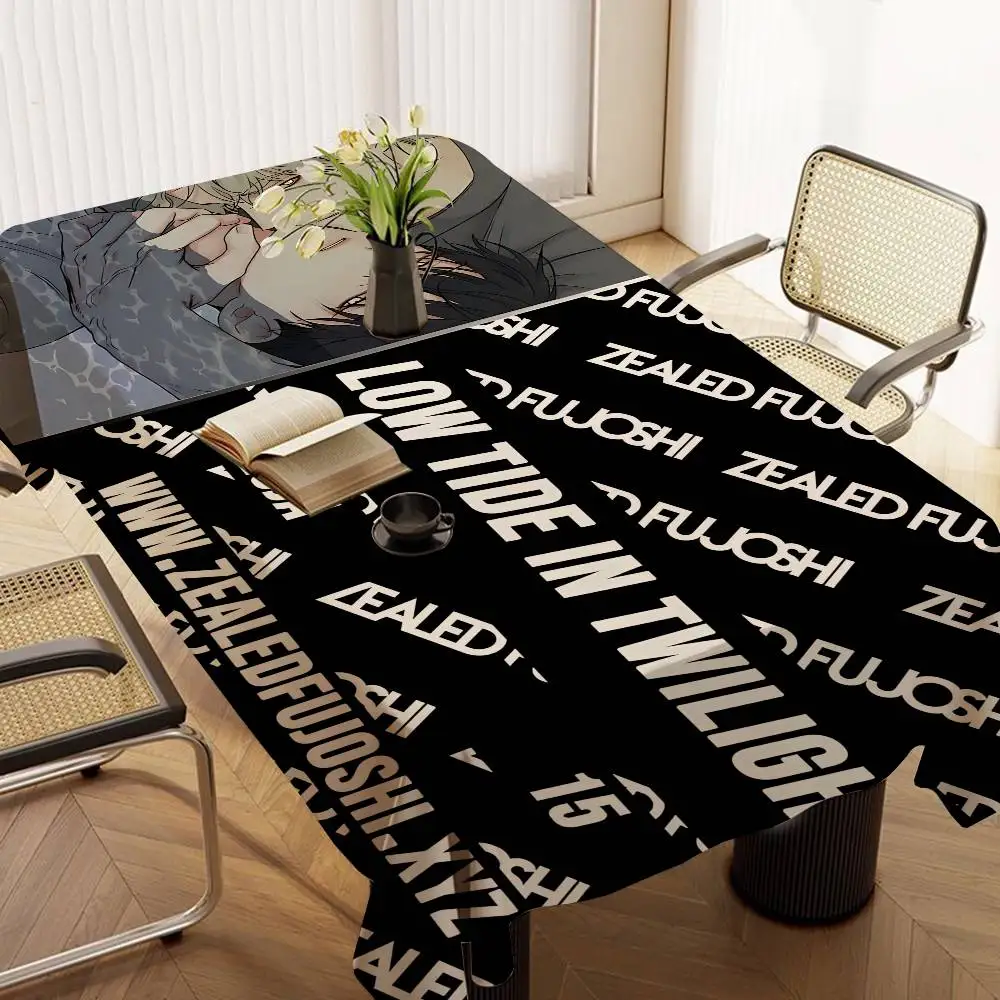 Comic Low Tide In T-Twilights Rectangular Tablecloths Washable Wedding Party Kitchen Dining Living Room Birthday Decoration