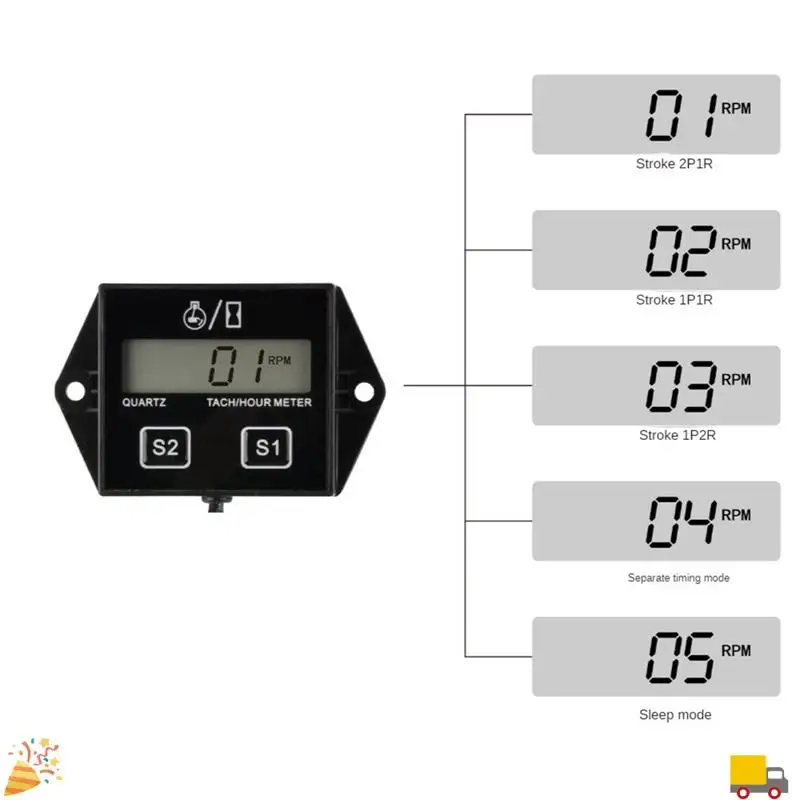 شاشة ديجيتال مقياس سرعة الدوران مقياس حثي محرك السكتة الدماغية شاشة الكريستال السائل لقارب محرك السيارة