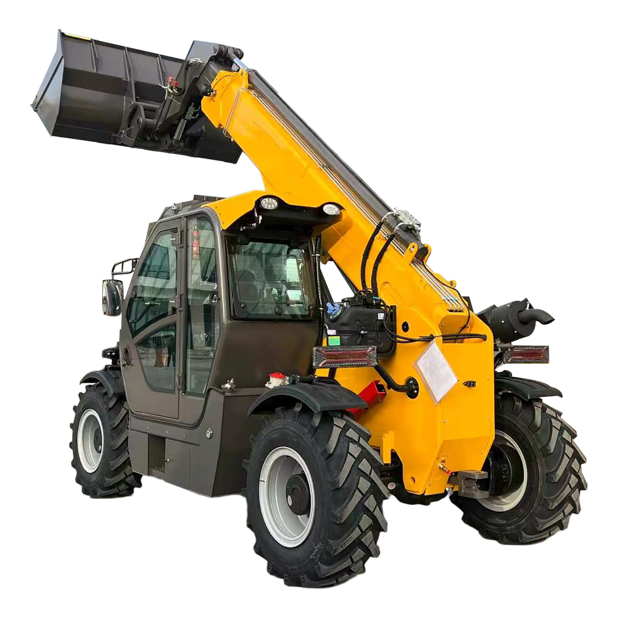 Telehandler with Extendable Boom and Forks for Elevated Material Placement