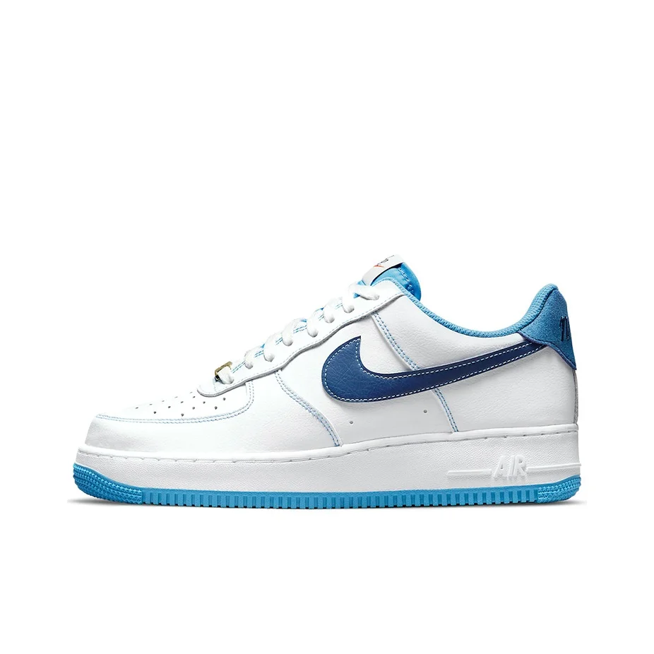 Nike Air Force 1 'First Use' Leather Comfortable Low top Skateboard Shoes Men's White Blue DA8478-100