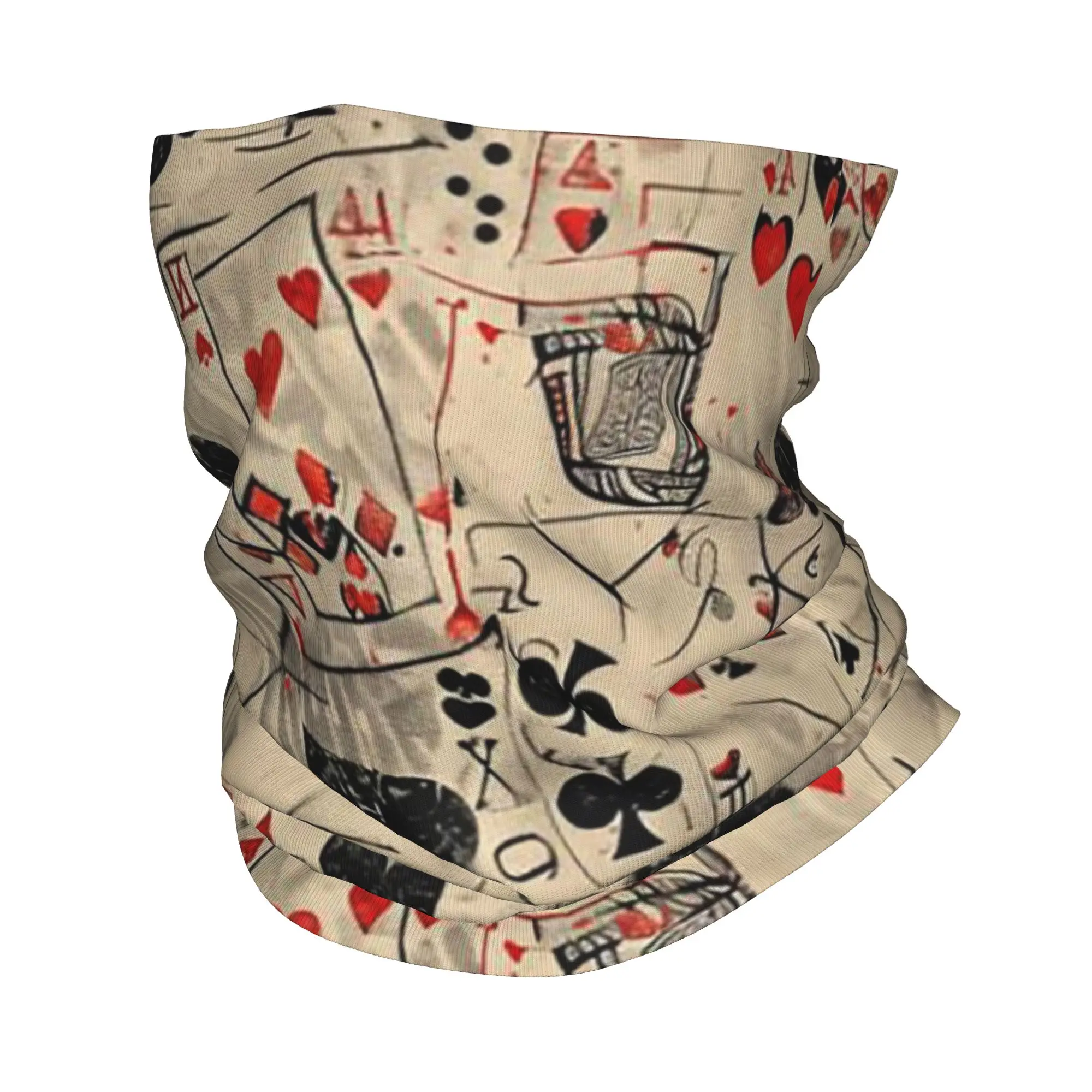 

Playing Cards Design Bandana Neck Cover Printed Wrap Scarf Multifunction Headwear Outdoor Sports For Men Women Adult