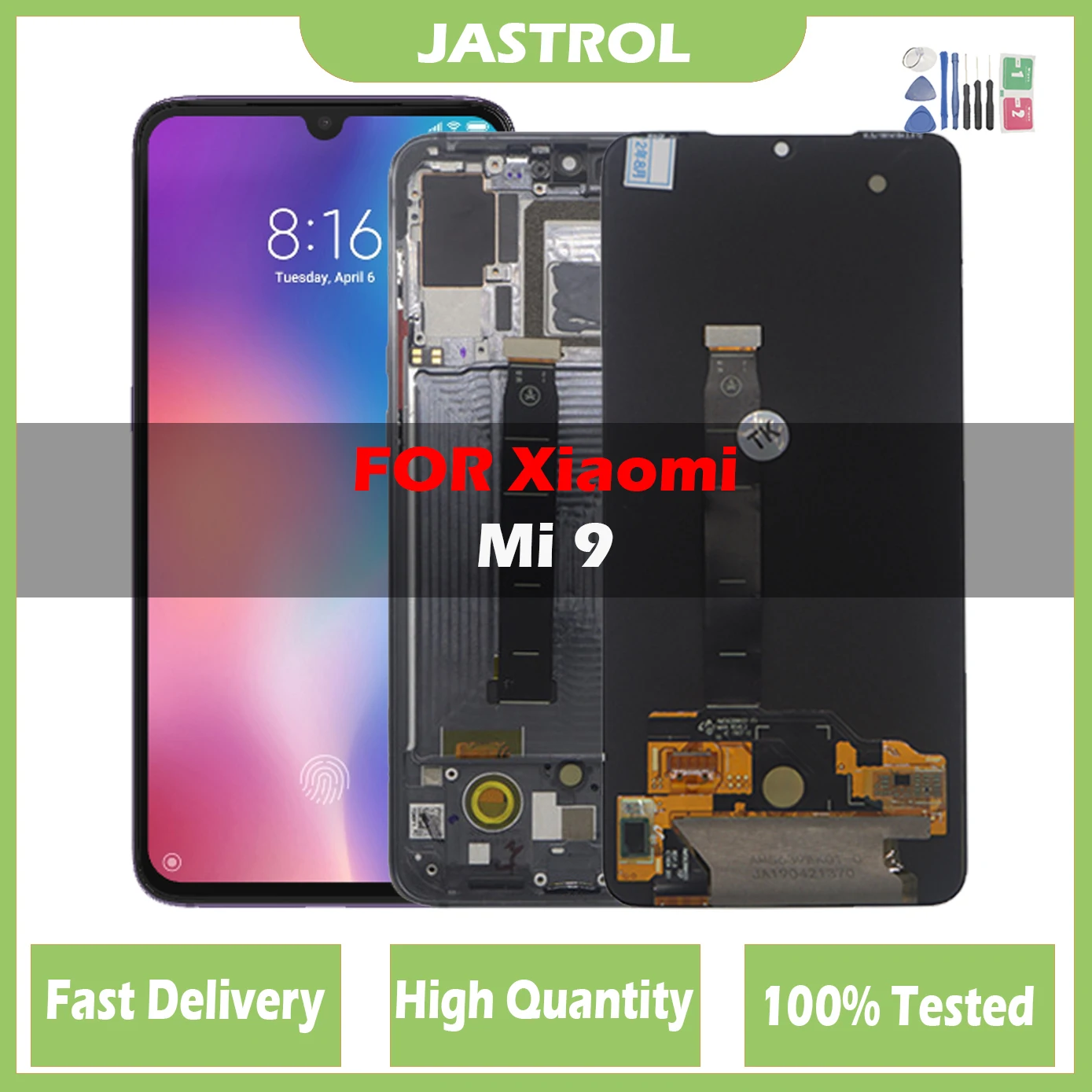 

6.39" LCD For xiaomi Mi 9 LCD Display Touch Screen Digitizer Assembly with Fingerprint For xiaomi Mi9 M1902F1G Display