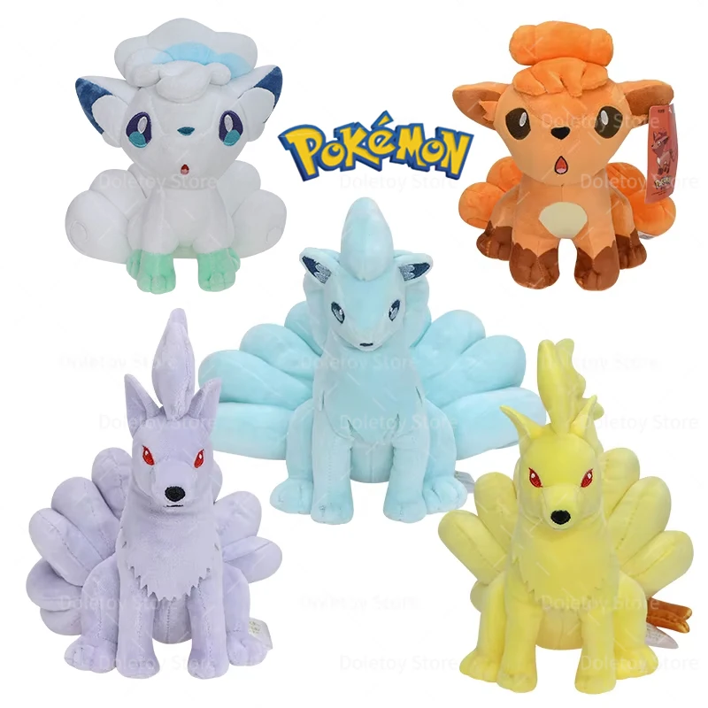 6 styles New Pokemon Plush Alolan Ninetales Plush Toys Anime Cute Vulpix Shiny Ninetal Soft Animal Doll Collection Gifts for Kid