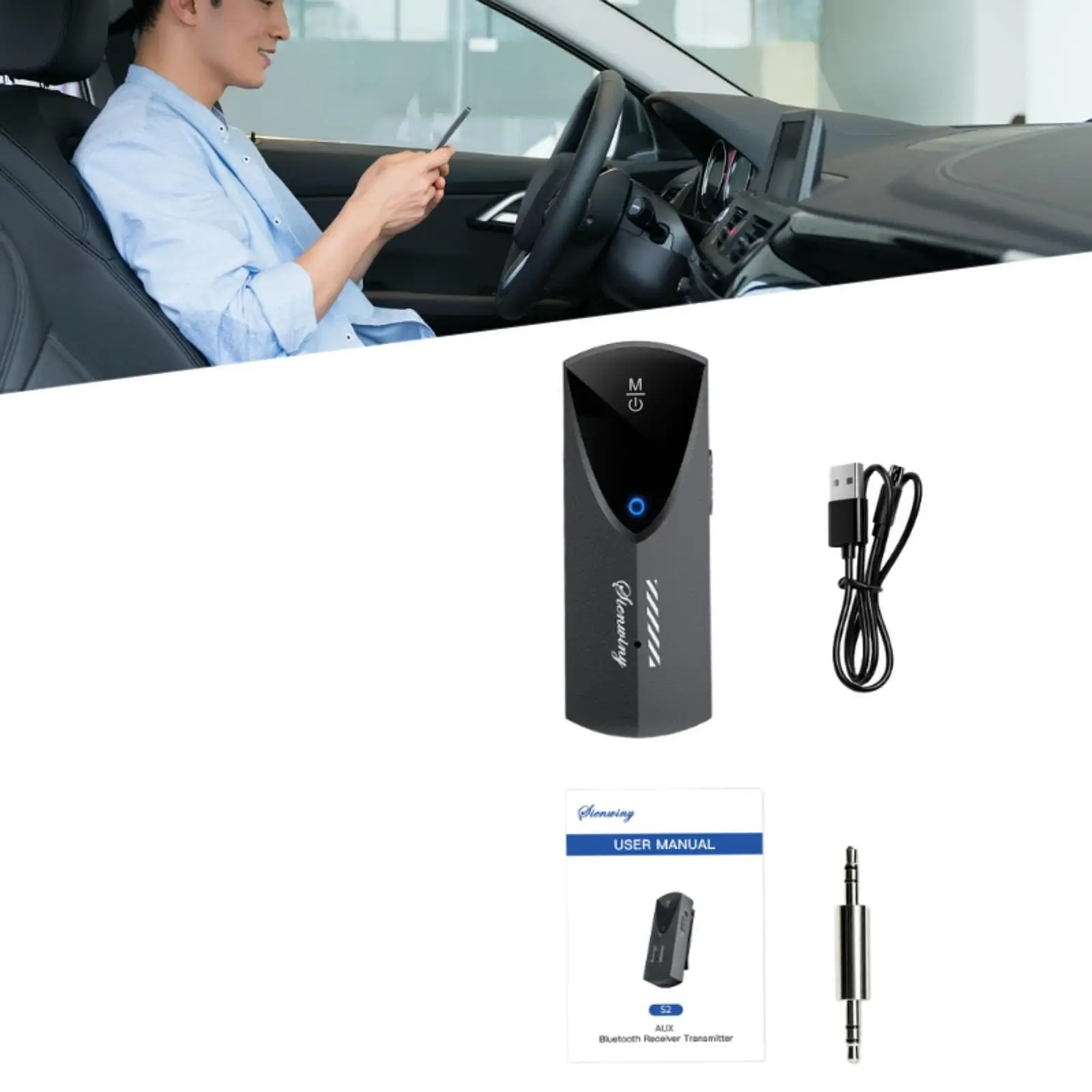 

3,5 мм AUX адаптер-приемник, беспроводной стабильный 5,3 музыкальный приемник с шумоподавлением для просмотра игр, автомобильные проводные наушники