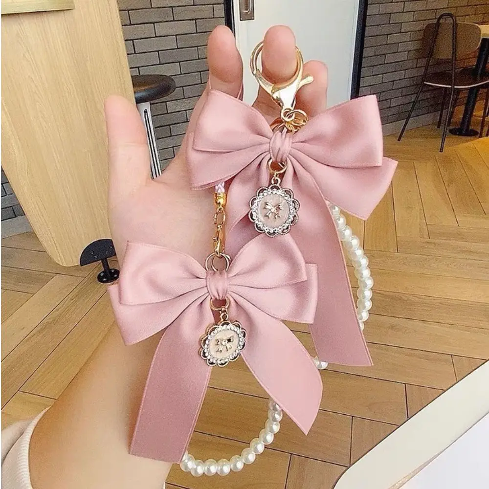 Fashion 3D Bowknot Keychain With INS Style High Quality Cute Bag Pendants Hanging Decoration Fashion Bow Keyring For Girls Gifts