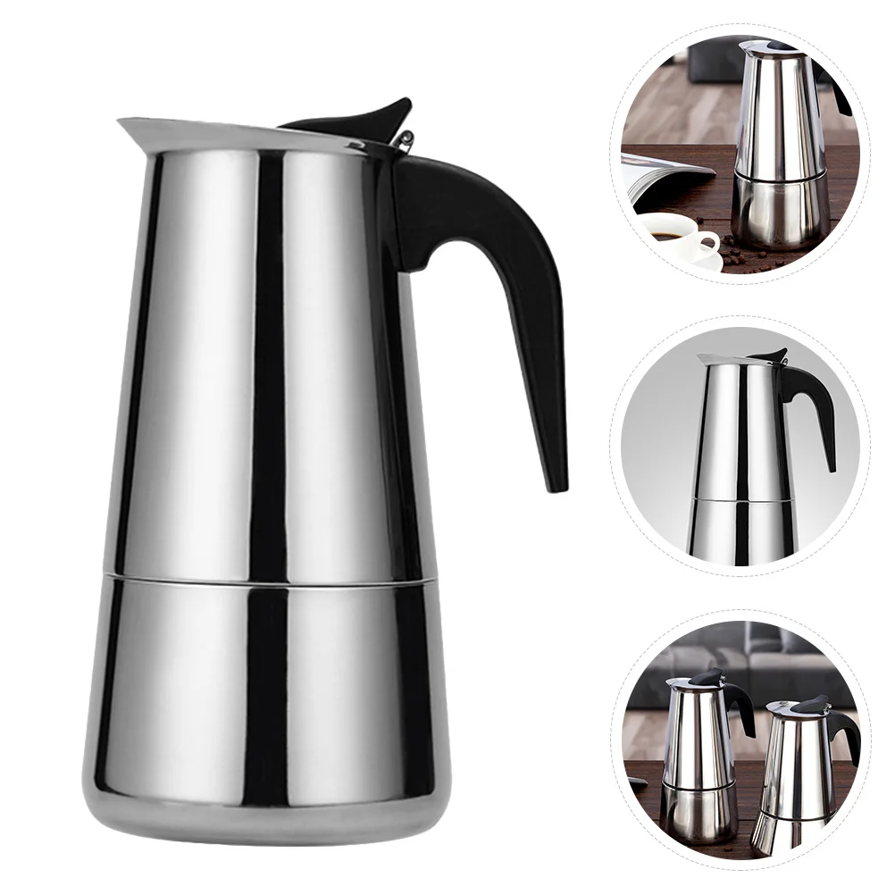 

Steel Pot Stovetop Coffee Brewer For Home Office Mocha Latte Maker Mocha Coffee Maker Kitchen Accessories