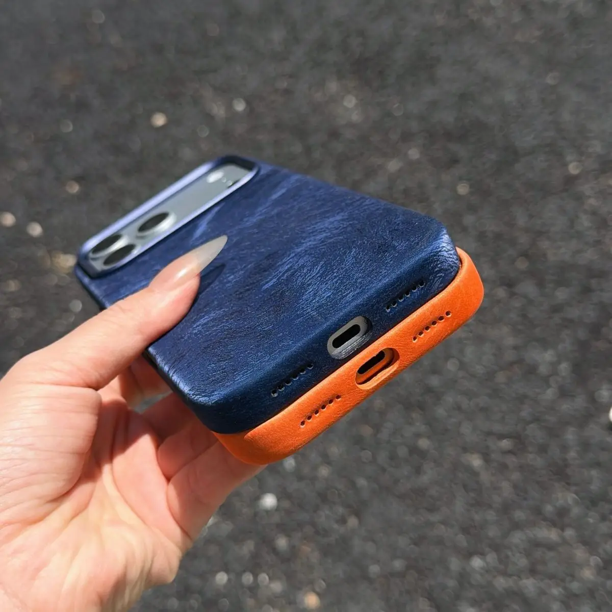 Luxury Autumn Leather Texture Phone Case For iPhone 17 Pro Max 16 15 Pro Max Vintage Business Shockproof Cover