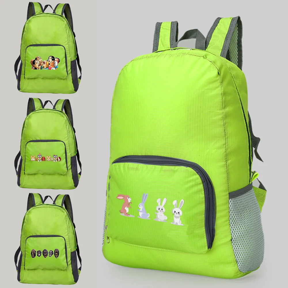 

Portable Travel Cycling Folding Backpack Ultra Light Outdoor Bag Cartoon Printing Folding Bag Ladies Men's Casual New Backpack