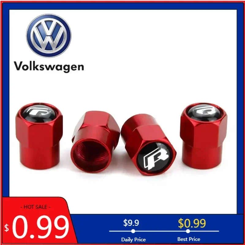 Tapas de Válvula para Neumáticos VW 2026, Decoración para Ruedas de Volkswagen R Line GTI Polo Golf 5 6 7 Passat B5 B6 B7 Touran Bora Beetle