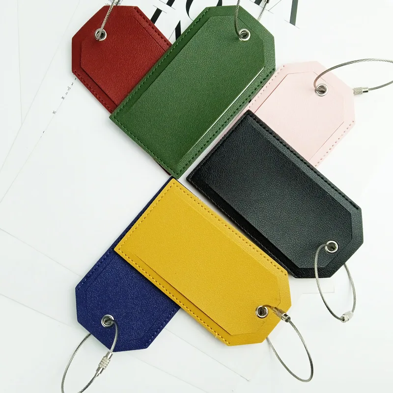 علامة أمتعة مخصصة من جلد البولي يوريثان مع حلقة سلكية فولاذية - معرف حقيبة سفر مخصصة للسفر على الطائرة #2