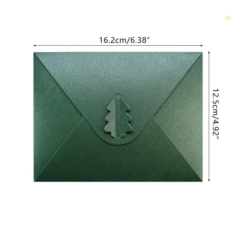 20Pieces 6x 4.9In Christmas Card Envelope Solid Color Envelope Office Stationary Dropship