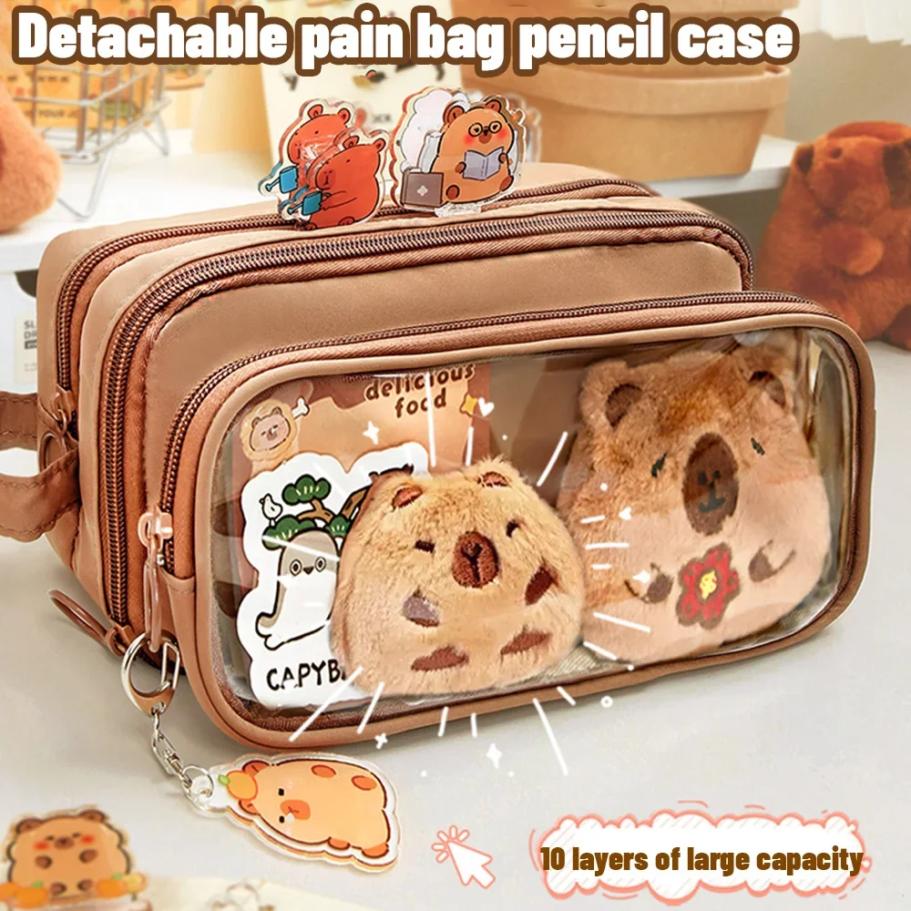 10 طبقات مقلمة قابلة للفصل الحقيبة الطلاب العودة إلى المدرسة القرطاسية سعة كبيرة متعددة الوظائف حقيبة تخزين مستحضرات التجميل #2