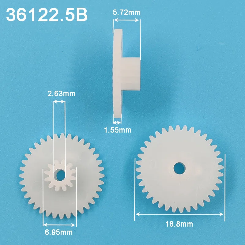36122A 36122B 36122.5B 0.5M Bilayer Gears OD 19mm 36 Teeth/ 12 Tooth 2mm 2.5mm Hole Plastic POM Gear Wheels 36+12T