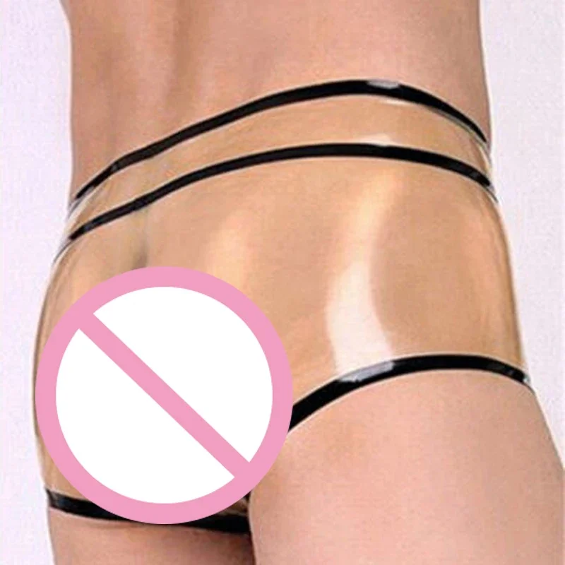 Sexy Latex Underwear Boxer Shorts Briefs Handmade Zipper Men Short Pants Cosplay Costume