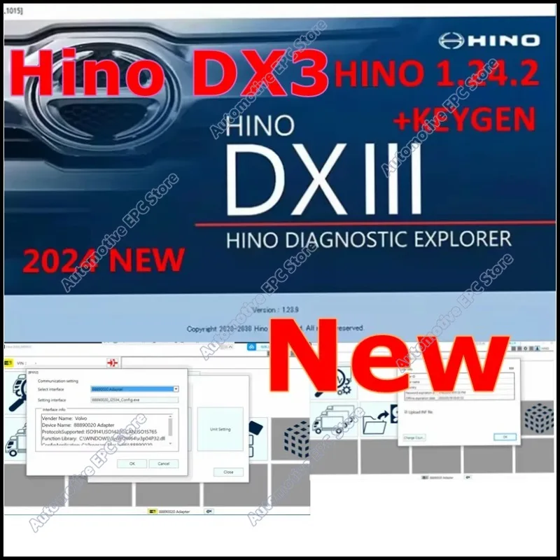 2026 Hino Diagnostic Explorer 3 Hino DX3 v1.24.2 2024 Diagnostic Software + unlocked keygen + free help install + install video