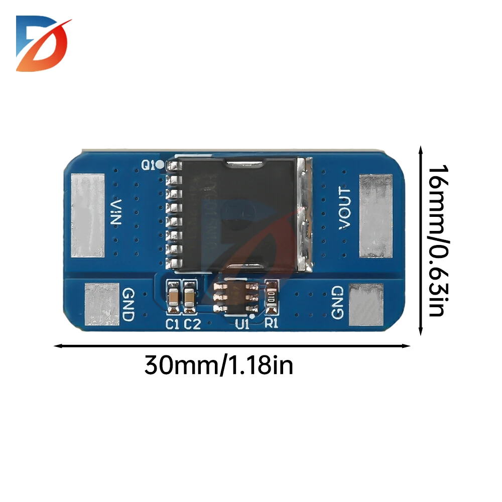 10A Ideal Diode Module 5-30V Anti-Backflow Dedicated Chip Simulates Ideal Diode Rectifier 0.05V Ultra-Low Voltage Drop Module