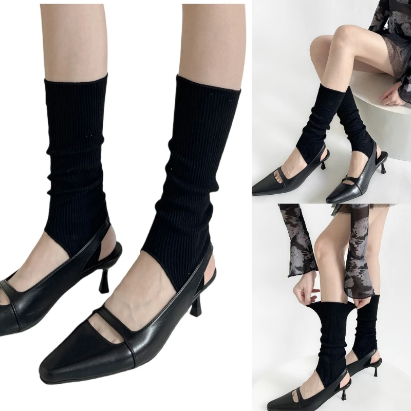 Stirrup Leg Warmer Toeless Knee Highs Socks Ballet Style Calf Socks Long Leg Sleeve for Womens Girls Winter Boot Socks