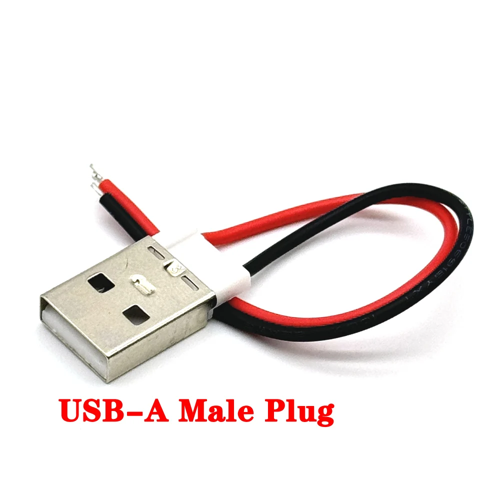 1/5pcs Type A Male USB Plug Socket Connector With Terminal line Cable 2 core Power USB Socket Type-A DIY Connector Kits