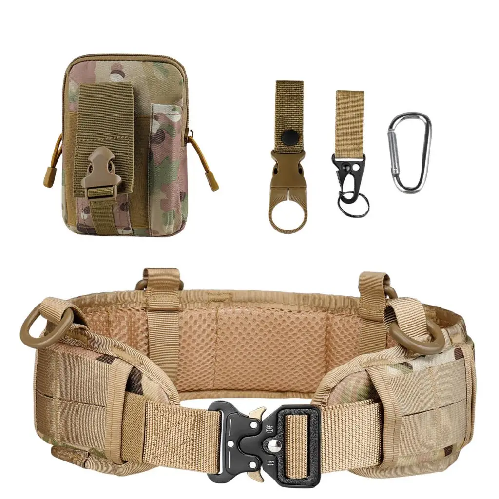 Multi Functionele Airsoft Tactische Riem Set Hoge Kwaliteit Legering Gesp Molle Nylon Special Forces Cambat Riem Cs Apparatuur AF019