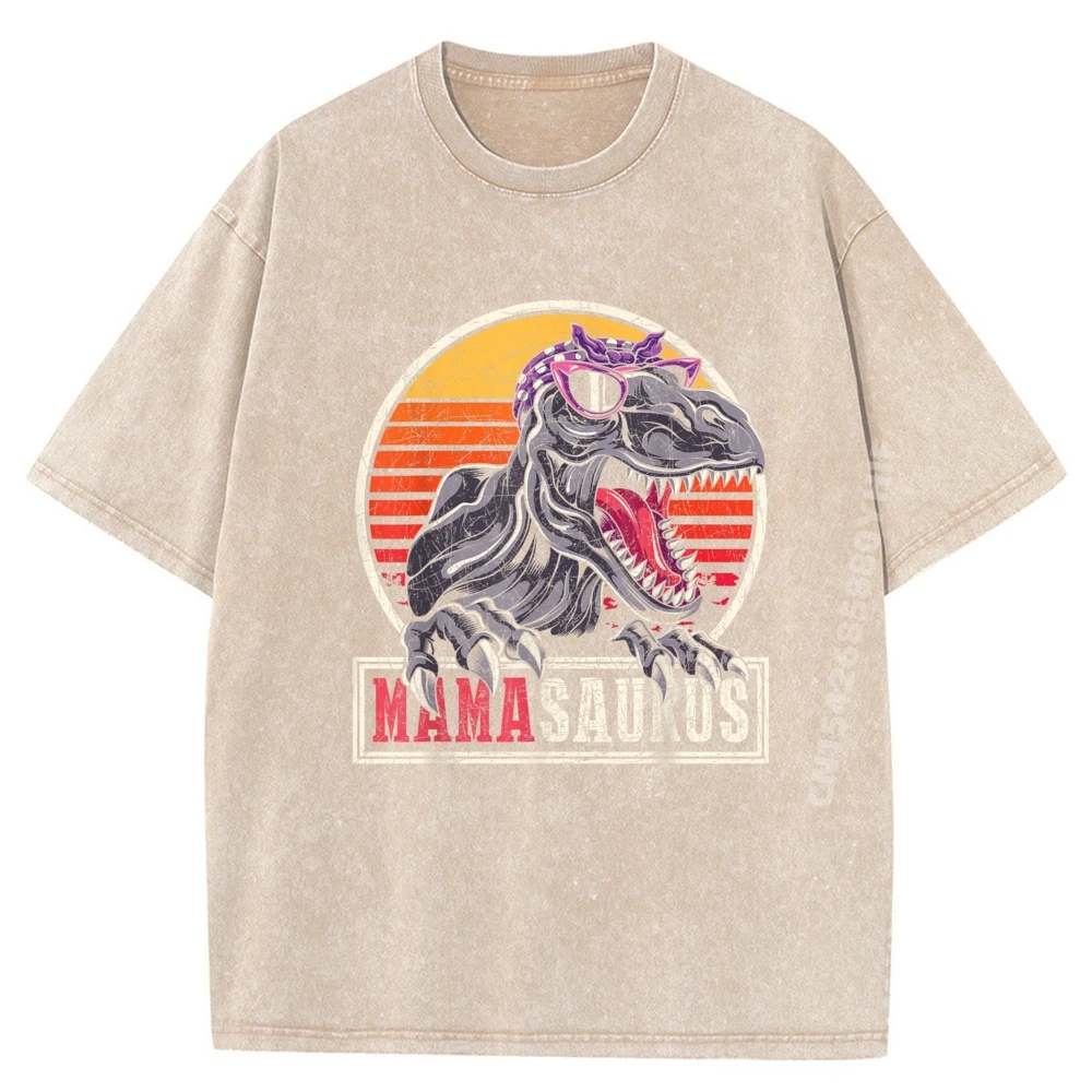 

Retro Mamasaurus T Rex Dinosaur Graphic Camiseta Comfortable Tops & Tees Funny Retro Washed T Shirts Funky T-shirt Man
