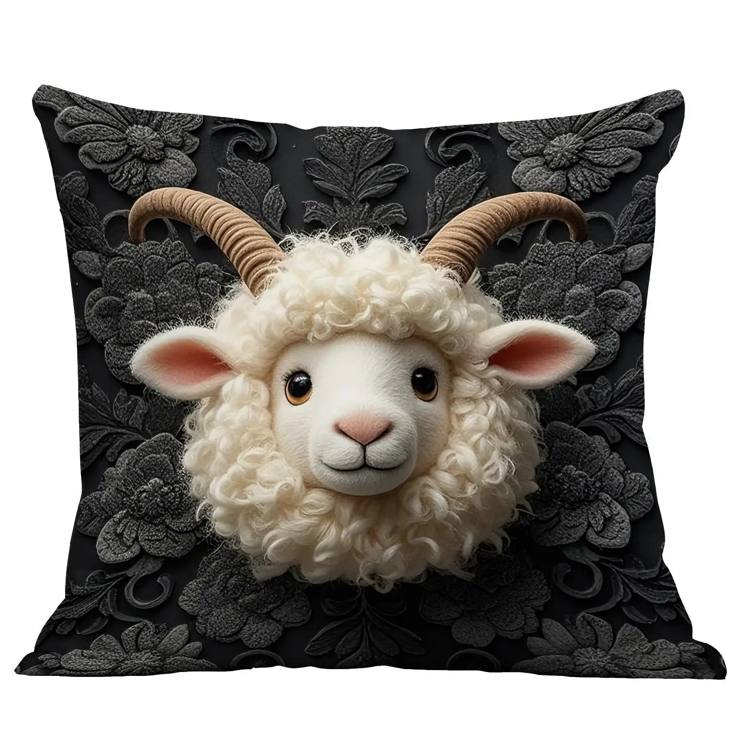1 قطعة الإبداعية Valais Blacknose الأغنام الوجهين طباعة وسادة غطاء لطيف الألبكة كيس وسادة ديكور المنزل الأنيق المخدة