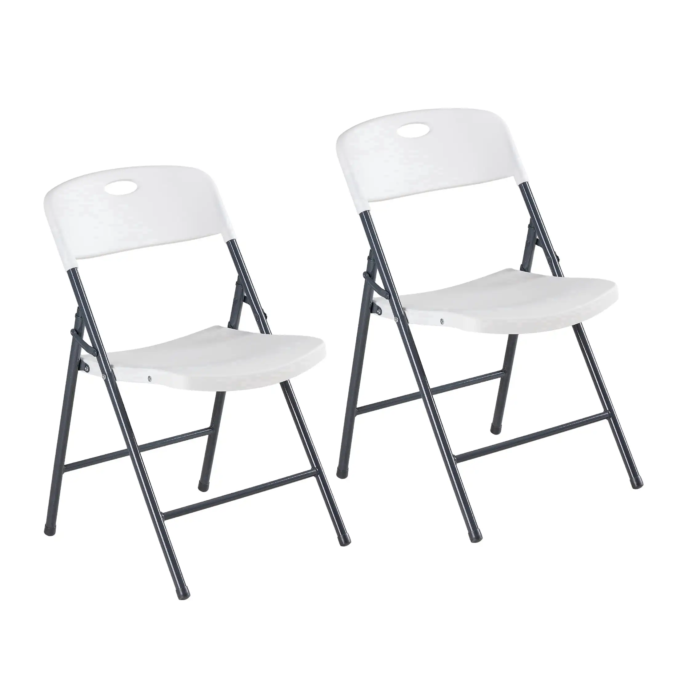 

2 Pack Folding Chairs with Ergonomic Back, Heavy Duty Plastic Stackable Portable Folding Chairs, Weight Capacity 330 Lbs, For Ho