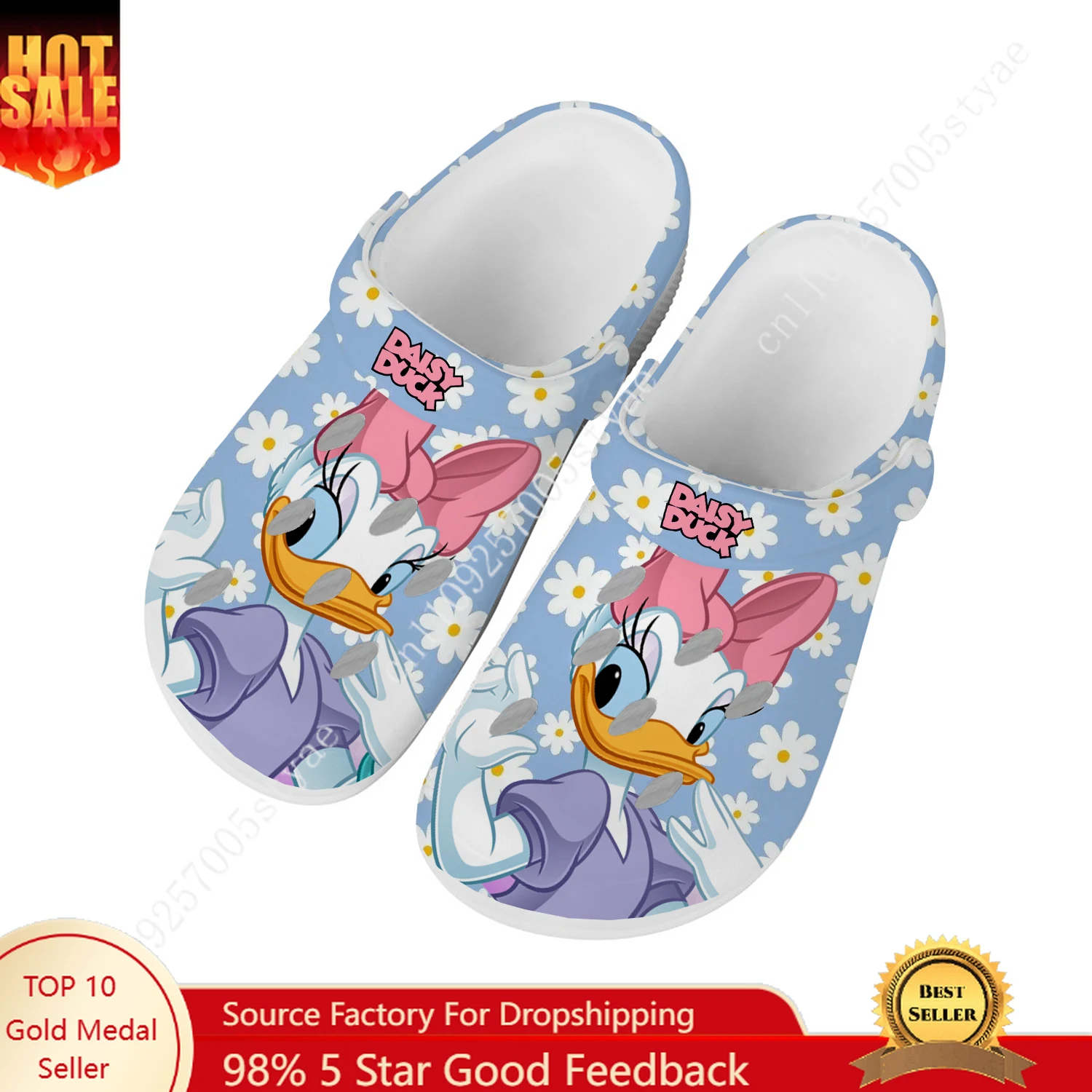 

Disney Daisy Duck Water Shoes Men Women Comfortable Fashion Home Garden Clogs Customizd Sandals Beach Breathable Hole Slippers