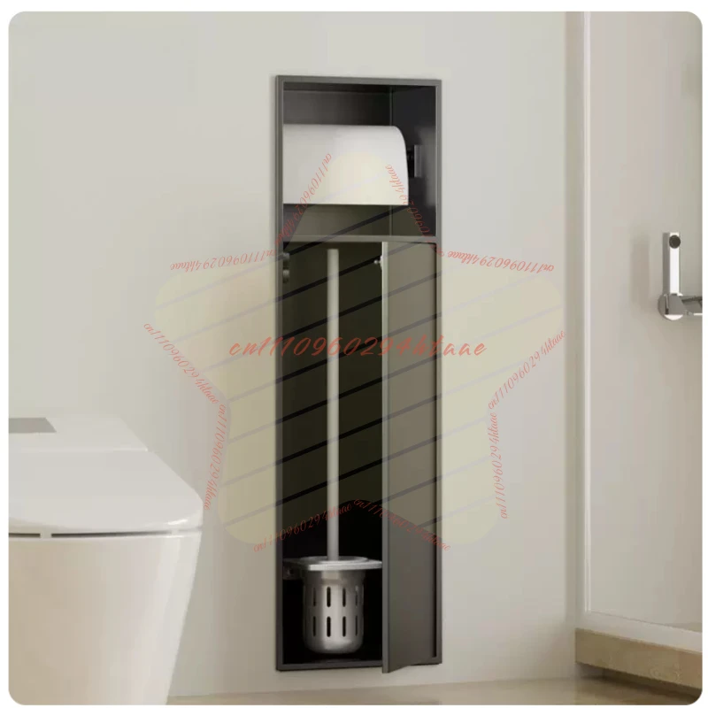 304 Stainless Steel Niche Toilet Concealed Toilet Brush Niche Embedded Tissue Box Concealed