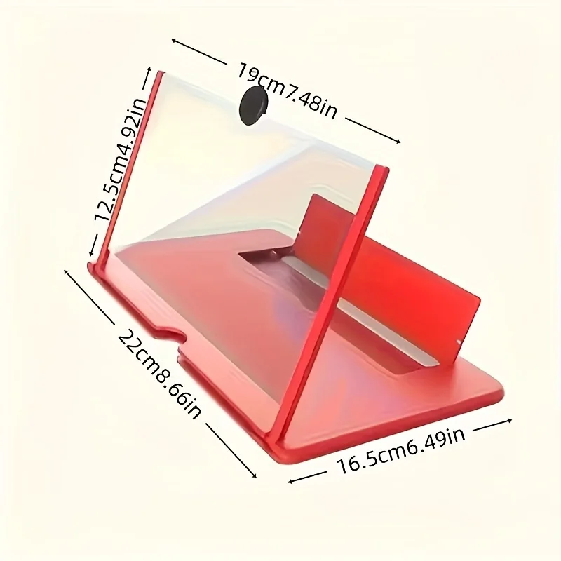 جهاز عرض مضخم شاشة الهاتف عالي الدقة ثلاثي الأبعاد، حامل قابل للطي لألعاب فيديو الأفلام، متوافق مع جميع الهواتف الذكية مقاس 10 بوصات