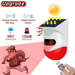 Solar Infrared Alarm Wireless Remote Outdoor PIR Motion Detector Human Sensor Home Security Smart Burglar System 433MHZ Siren