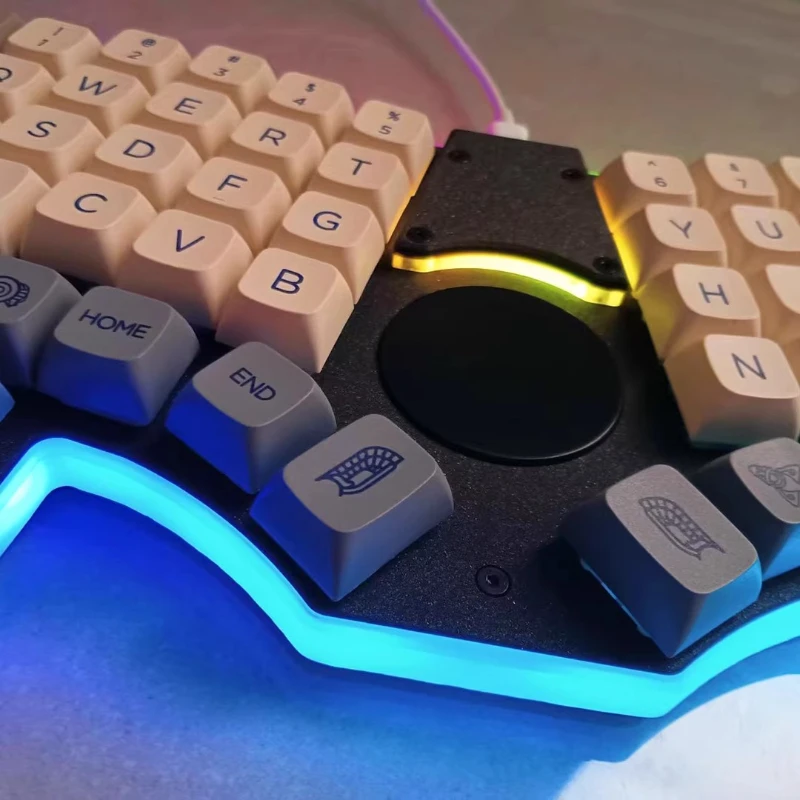 ERGO68 Low Axis Mechanical Keyboard Kit Custom Wired Single-mode Ergonomic with Touchpad Mouse RGB Welding VIAL for Gamers Gift