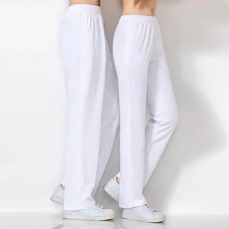 

JinGuan Dr T Square Dance Белые брюки Мужчины Женщины Fitn Высокая талия Эластичная Высокая талия Свободный крой Весна Лето Осень