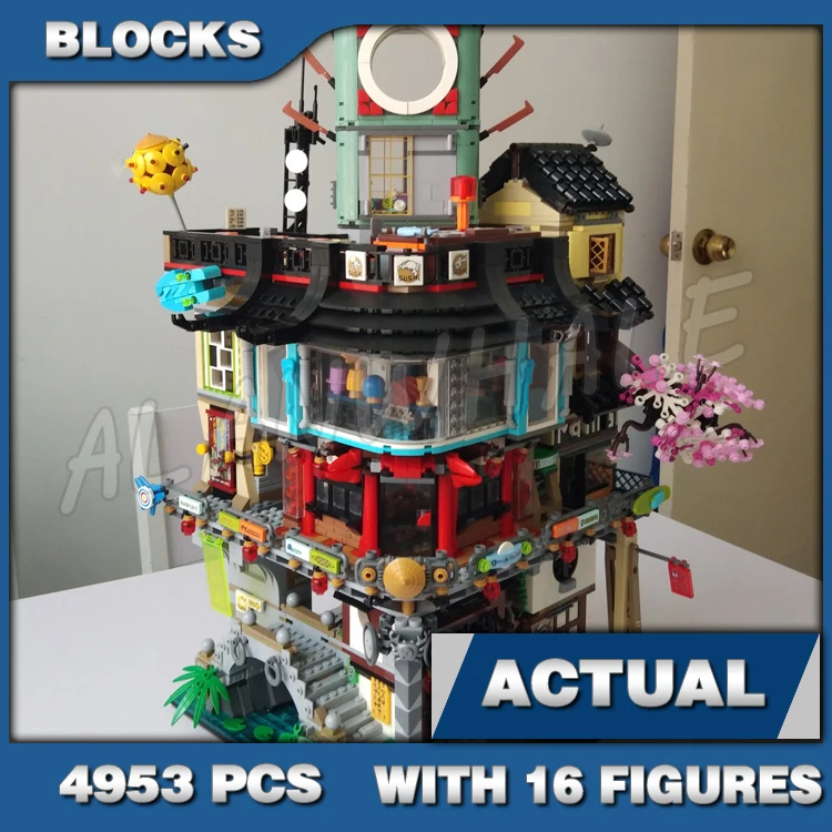 

4953 шт. Shinobi City модульный уличный раздвижной лифт Fish Market Store Tower 10727 строительные блоки игрушки, совместимые с моделью