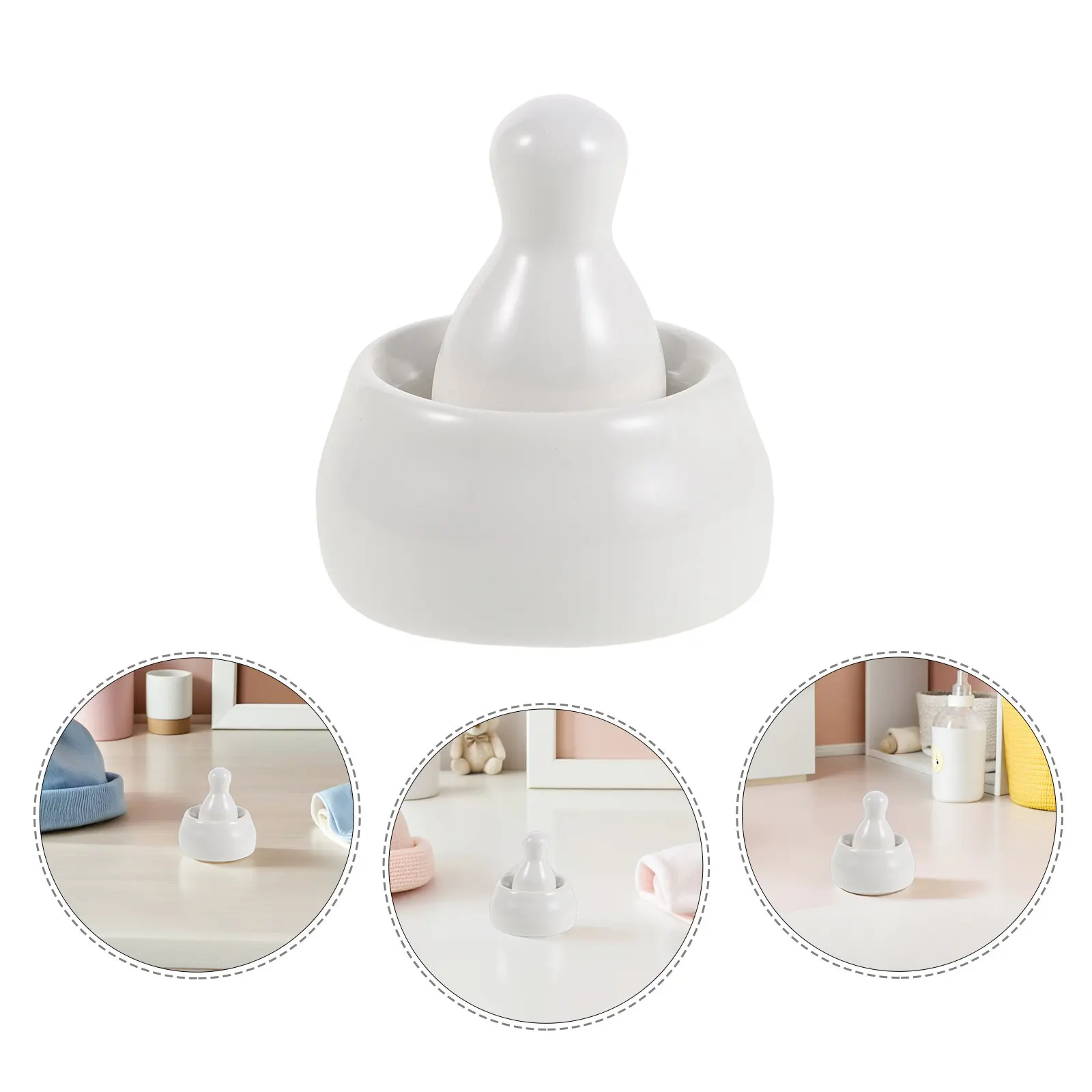 

1Set Porcelain Mortar and Pestle Baby Food Grinder Kit Small Ceramic Spice Crusher Garlic Nut Grinding Heavy Duty Kitchen